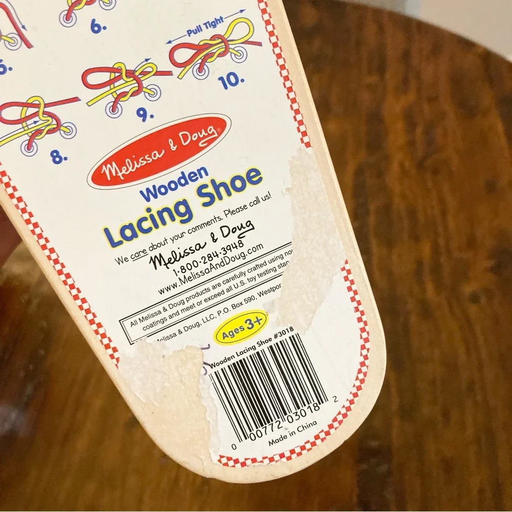 Melissa & Doug Wood Lacing Sneaker Educational Toy - Picture 5 of 8